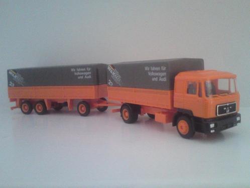 Herpa MAN F90 huifcombinatie W&K. nieuw in doos, Hobby en Vrije tijd, Modelauto's | 1:87, Nieuw, Bus of Vrachtwagen, Herpa, Ophalen of Verzenden
