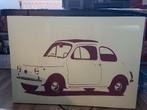 Schilderij op doek, Fiat 500, afmeting 100 x 70 cm, Antiek en Kunst, Kunst | Schilderijen | Klassiek, Ophalen