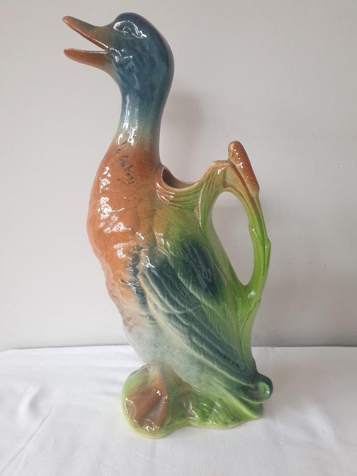 Vintage Franse St Clement handbeschilderde barbotine absinth, Antiek en Kunst, Antiek | Keramiek en Aardewerk, Ophalen of Verzenden