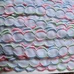 Meerkleurig geschulpt band rand 30 meter wit blauw roze mint, Ophalen of Verzenden, Nieuw, Lint, Band of Elastiek