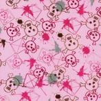 Roze Skulls stof en meer Amerikaanse quilt kleding stoffen, Nieuw, 30 tot 120 cm, 30 tot 200 cm, Katoen