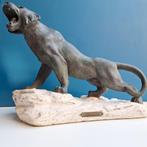 Art deco beeld,  brullende tijger, Ophalen of Verzenden