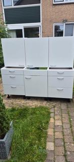 Bribus Keukenblok  - 2 Ladekasten en spoelkas& 3 Bovenkasten, Huis en Inrichting, Ophalen, Zo goed als nieuw, Wit, Enkelwandige keuken
