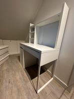 IKEA Micke Bureau Wit met Achterwand, Ophalen of Verzenden, Gebruikt, Bureau