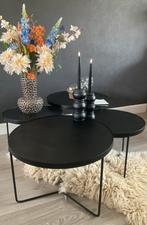 Salontafels Set 4 Rond Wood & Staal Ijzer, Ophalen of Verzenden, Zo goed als nieuw