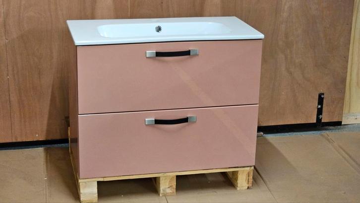 Detremmerie compact badmeubel No Limit 80x40 Roze NIEUW, Huis en Inrichting, Badkamer | Badkamermeubels, Nieuw, Wasbak of Wastafel