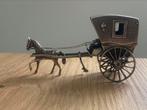 Miniatuur zilveren koets met menner, Antiek en Kunst, Ophalen of Verzenden, Zilver