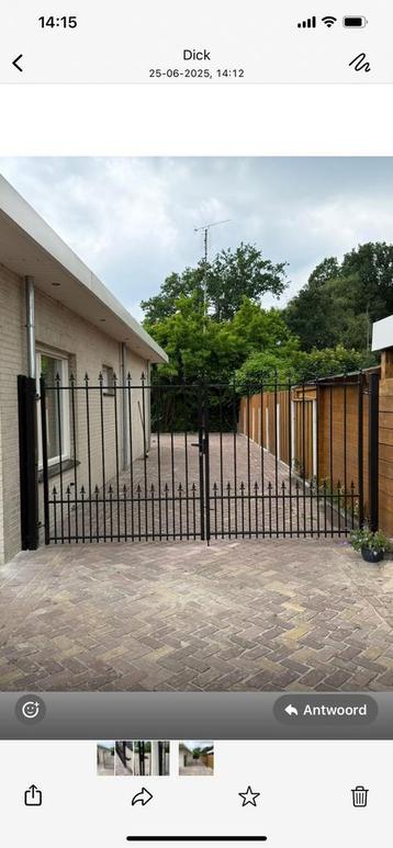 Zeer mooie inrijpoort 3 meter breed 1.80 hoog op maat beschikbaar voor biedingen