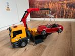 Bruder takelwagen met cabrio, Ophalen of Verzenden, Zo goed als nieuw