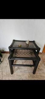 Vintage mini set..3 tafeltjes, Huis en Inrichting, Ophalen, Zo goed als nieuw, Hout, Minder dan 55 cm