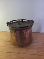 vintage koperen pot of ketel met deksel en handvat, Antiek en Kunst, Antiek | Koper en Brons, Koper, Ophalen