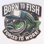 Born to fish forced work vissen relief metalen reclamebord