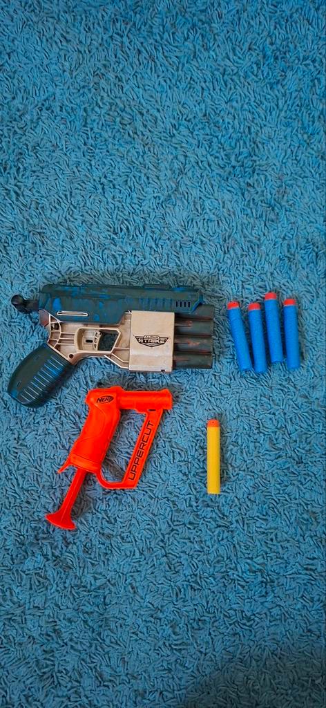 NERF ALPHASTRIKE / GEVERFD / COMPLEET & NERF UPPERCUT ORANJE, Kinderen en Baby's, Speelgoed | Buiten | Actiespeelgoed, Gebruikt