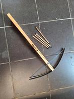 Houten kruisboogschieten + 4 houten pijltjes, Sport en Fitness, Handboogschieten, Ophalen, Gebruikt