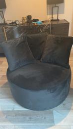 Loveseat / Zwarte fauteuil met kussens, Huis en Inrichting, Fauteuils, Ophalen of Verzenden, Zo goed als nieuw, Stof, 75 tot 100 cm