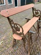 Antieke gietijzeren victoriaanse tuinbank monument garden, Ophalen, Zo goed als nieuw, Hout
