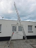 Hymer reformladder 3x11 prof. aluminium driedelig ladder, Ladder, Opvouwbaar of Inschuifbaar, Zo goed als nieuw, 4 meter of meer