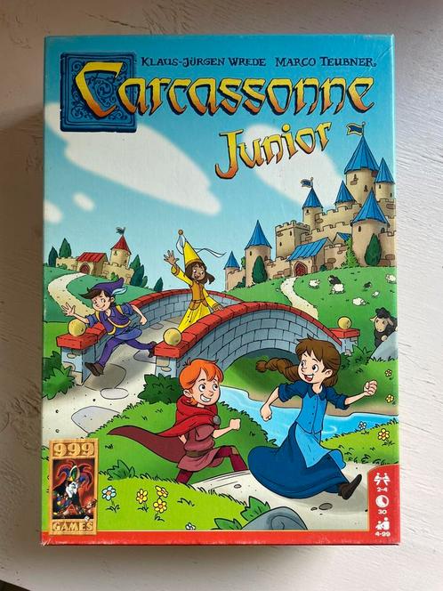 999 Games - Carcassonne - Junior - Bordspel - Vanaf 4 jaar, Hobby en Vrije tijd, Gezelschapsspellen | Kaartspellen, Gebruikt, Ophalen of Verzenden