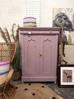 Biedermeier meidenkast linnenkast kledingkast roze vintage, Ophalen, 50 tot 70 cm, 105 cm of meer, Nvt