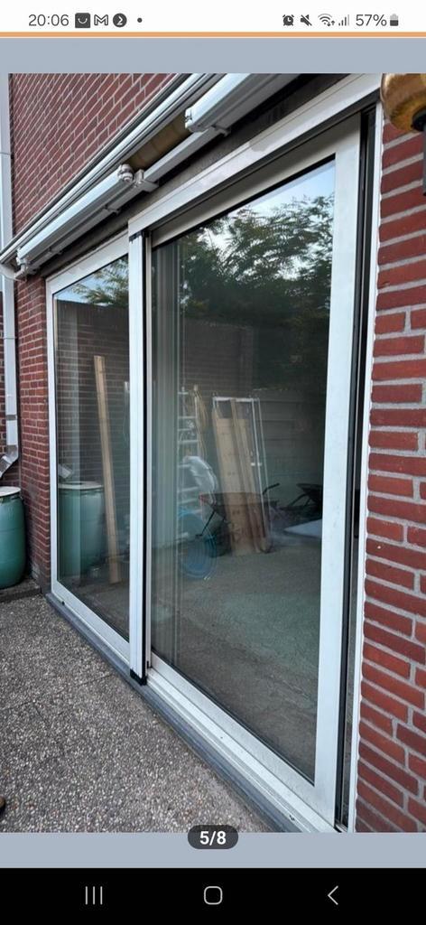 Schuifpui zou goed als nieuw, Doe-het-zelf en Verbouw, Kozijnen en Schuifpuien, Schuifpui, Aluminium, 225 cm of meer, Ophalen of Verzenden