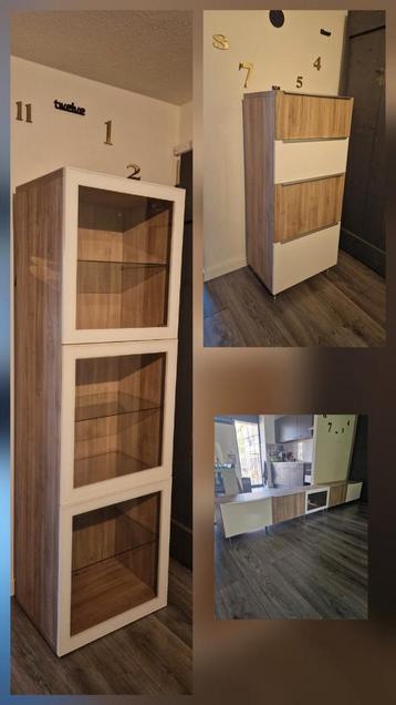 Complete ikea besta meubelset eikeneffect met hoogglans wit. beschikbaar voor biedingen