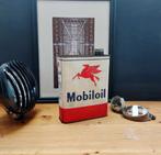 Mobiloil blik 2L pegasus Olieblik 2L vintage Mancave Garage, Verzenden, Gebruikt, Auto's