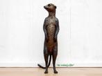 243* Bronzen stokstaartje (Boven €75 geen verzendkosten), Ophalen of Verzenden, Nieuw, Overige materialen, Dierenbeeld