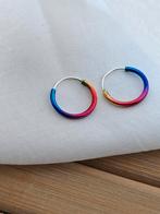 Sterling zilver Regenboog oorringen, Nieuw, Ophalen of Verzenden, Knopjes of Stekers, Zilver