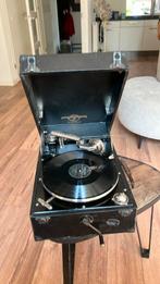 Oude koffergramophone jaren 30, Antiek en Kunst, Ophalen