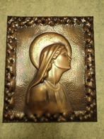 Prachtige koperen Wandsculptuur van Maria, Antiek en Kunst, Antiek | Religie, Ophalen