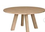 Ronde woood tafel 150 cm Rhonda en woood trolleykast., Ophalen, 50 tot 100 cm, Zo goed als nieuw, Eikenhout