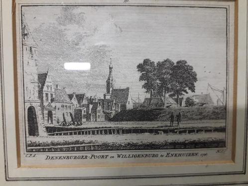 ANTIEKE 18e EEUWSE GRAVURE van ENKHUIZEN I.Z.G.ST, Antiek en Kunst, Kunst | Etsen en Gravures, Ophalen of Verzenden