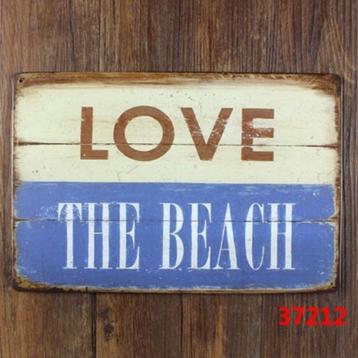 Nieuw Metalen Wandbord * Love the Beach 20x30cm beschikbaar voor biedingen