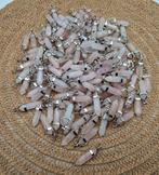 Partij Rozenkwarts puntjes hangers 70 stuks €20,-, ., Nieuw, Ophalen of Verzenden, .