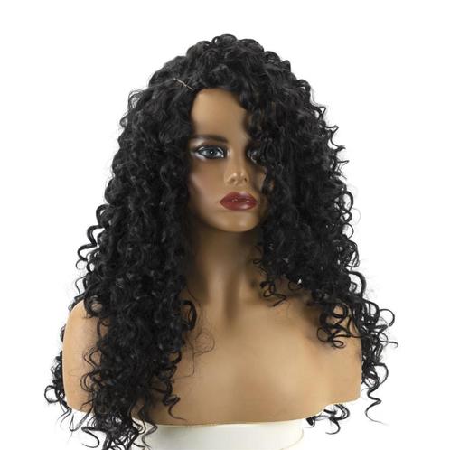 Lange Zwarte Krullen Pruik Haar Dames Vrouwen Krullende Zwar, Sieraden, Tassen en Uiterlijk, Uiterlijk | Haarverzorging, Nieuw