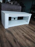 Wit TV Meubel met Glasplaat, Huis en Inrichting, Ophalen, Gebruikt, 100 tot 150 cm, Minder dan 100 cm
