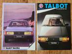 Twee zeldzame folders Talbot Tagora origineel NL, Boeken, Auto's | Folders en Tijdschriften, Overige merken, Ophalen of Verzenden