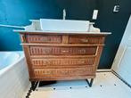 Vintage apothekers badkamermeubel, incl marmer blad en kraan, Huis en Inrichting, Badkamer | Badkamermeubels, Ophalen, Gebruikt
