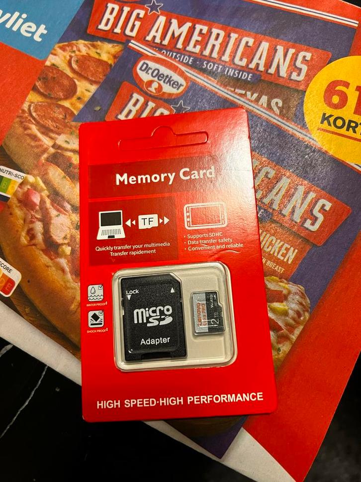 2TB MicroSD Kaart met Adapter - Nieuw, Audio, Tv en Foto, Fotografie | Geheugenkaarten, Nieuw, MicroSD, 1 TB of meer, Fotocamera