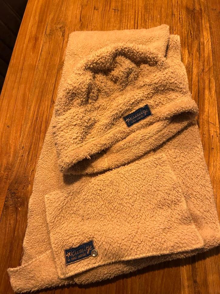 Kiezeltje sjaal, muts en teddy - beige, Kleding | Heren, Mutsen, Sjaals en Handschoenen, Zo goed als nieuw, Muts, Overige maten