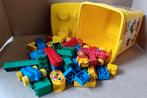 Duplo bak geel met deksel, extra gevuld met losse Duplo, Ophalen of Verzenden, Gebruikt, Complete set, Duplo