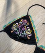 Leuke boho Ibiza vibe bikini zwart met gekleurde borduringen, Ophalen of Verzenden