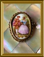 Oude porseleinen Limoge broche, Ophalen of Verzenden, Overige materialen, Broche