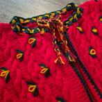 Kerst Cardigan Wol Gebreid - Rood & Groen, Kleding | Dames, Truien en Vesten, Ophalen of Verzenden, Zo goed als nieuw, Maat 38/40 (M)