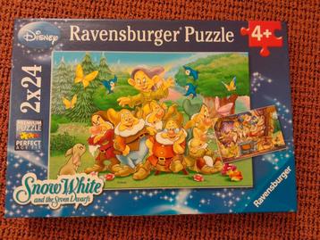 2 puzzels Disney Sneeuwwitje en de 7 dwergen  beschikbaar voor biedingen