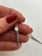 Z851 Prachtige zilveren bicolor oorbellen, Hangers, Ophalen of Verzenden, X, Goud