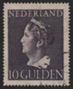 349  gebruikt ( 10 Gld  Wilhelmina 1946 ), Postzegels en Munten, Verzenden, T/m 1940, Gestempeld