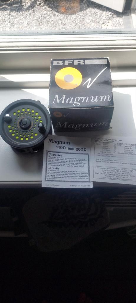 BFR Magnum 200D, topreel voor zware werk, met Rio lijn!, Watersport en Boten, Hengelsport | Vliegvissen, Gebruikt, Molen, Ophalen of Verzenden