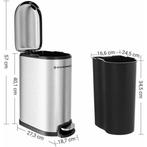 Songmics LTB10NL RVS pedaalemmer BESCHADIGD van €25 voor €4, -, -, Nieuw, Ophalen of Verzenden