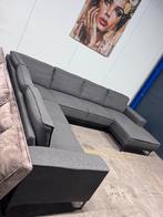 ZGAN Hippe Hoekbank/ U-Bank - Donker Grijs -341cm, -, -, Hoekbank, Ophalen of Verzenden